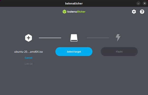 Выбрать-Цель-Etcher-Ubuntu
