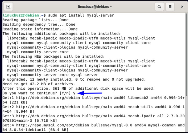 Установить-MySQL-на-Debian12-Apt-Command