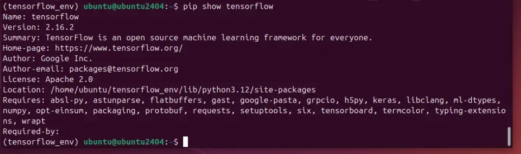 проверка версии TensorFlow