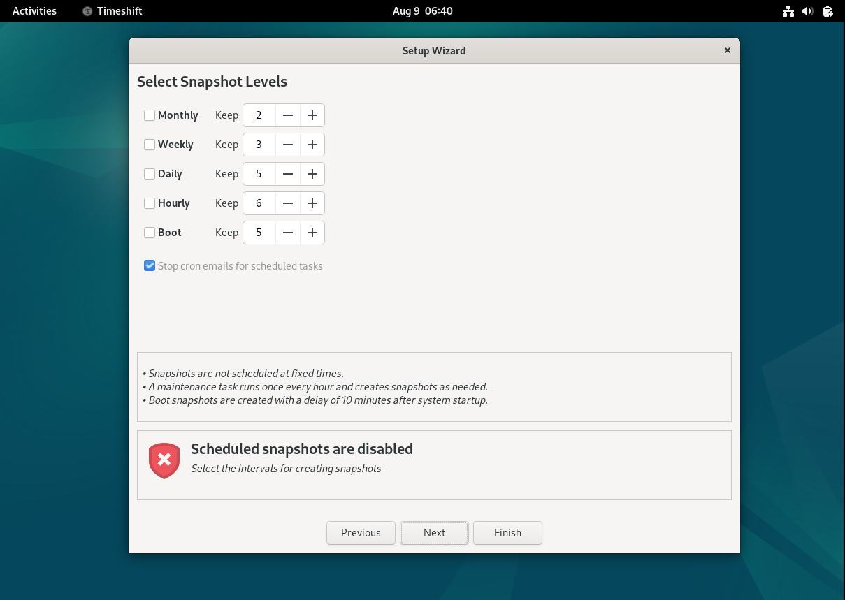 Snapshot-Level-Timeshift-Debian12