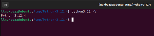 Проверка версии Python 3.12.4 Ubuntu 24.04