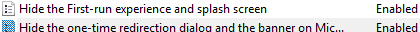 Скрыть опыт первого запуска в Microsoft Edge
