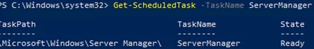 Отключение задачи ServerManager с помощью PowerShell