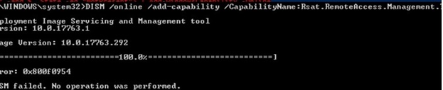 DISM add-capability rsat error 0x800f0954
