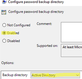 Сохранение пароля LAPS в локальной Active Directory