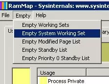 Рабочий набор RAMMap Empty System