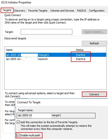 включить multipath для устройства iscsi на windows server 2016