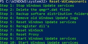 сброс компонентов обновления windows с помощью powershell Reset-WUComponents