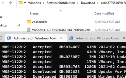 Загрузите обновления Windows локально с помощью PowerShell