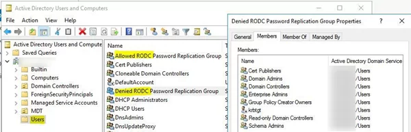 Отказано в использовании RODC Password Replication Group