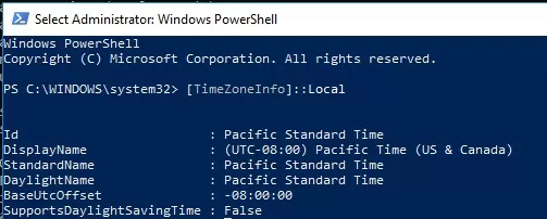 Get-TimeZone с помощью powershell