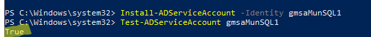 Install-ADServiceAccount - установка учетной записи gmsa на Windows Server 2016