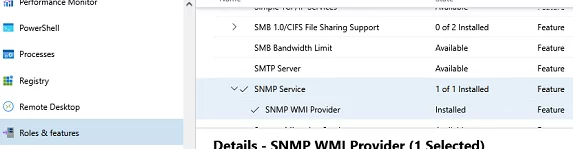 установка snmp-сервера с помощью центра администрирования windows