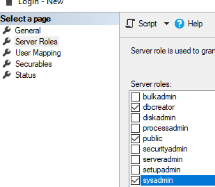 Разрешения базы данных RDCB SQL