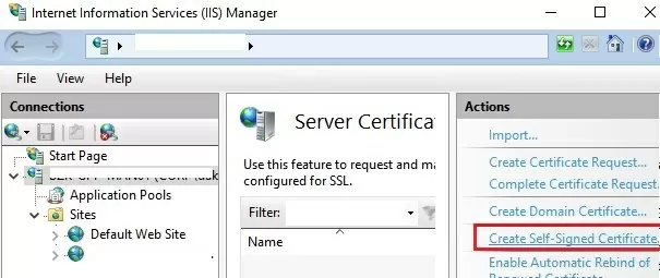 iis создать самоподписанный ssl сертификат на windows server