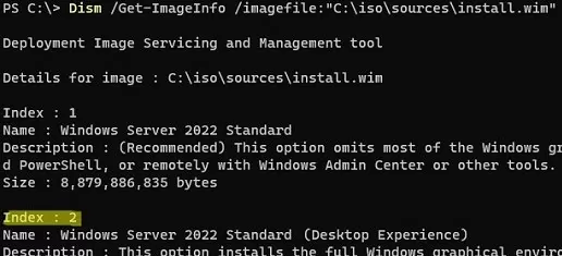 dism: получить информацию о wim-образе
