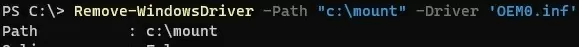удаление драйвера windowsdriver из образа windows с помощью powershell