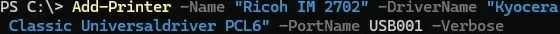 Команда Add-Printer: создание нового принтера с помощью powershell