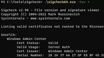 sigcheck64.exe - список сертификатов пользователя