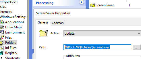 GPO: Создать папку ScreenSaver