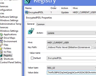 Применение параметра реестра EncryptedPIDL через групповую политику
