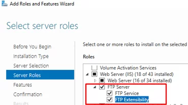 Установите роль FTP-сервера в Windows