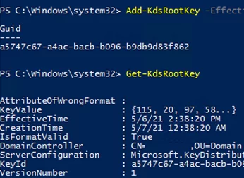 Add-KdsRootKey - создание корневого ключа KDS службы распределения ключей с помощью PowerShell