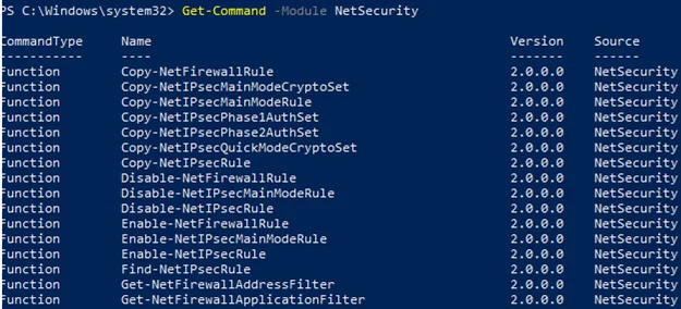 powershell NetSecurity на windows 10 для управления расширенным брандмауэром windows defender