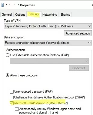 использование ms-chap-v2 auth в l2tp vpn