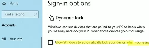 windows: отключение динамической блокировки