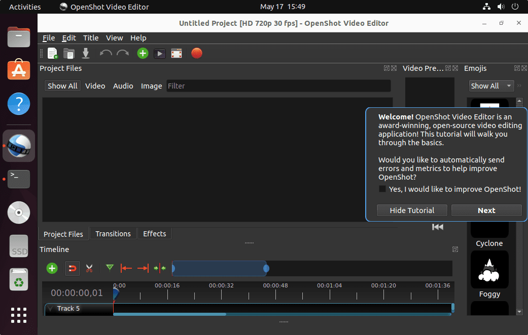 Установите OpenShot на Ubuntu 24.04 LTS.