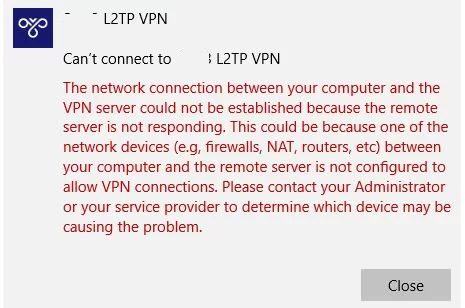 Невозможно подключиться к L2TP-IPsec-VPN-Server