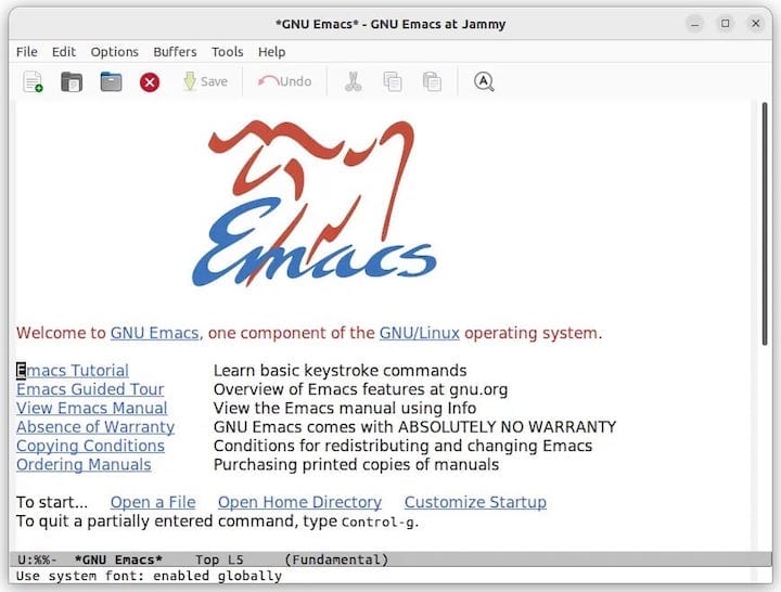 Установите Emacs в Ubuntu 24.04.