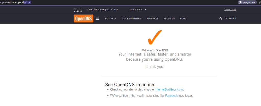 Проверка работы OpenDNS под Windows