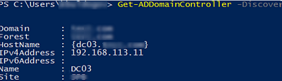 Get-ADDomainController - проверка сайта AD