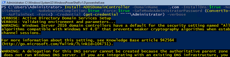 Install-ADDSDomainController установка дополнительного контроллера домена active directory на ядре windows server 