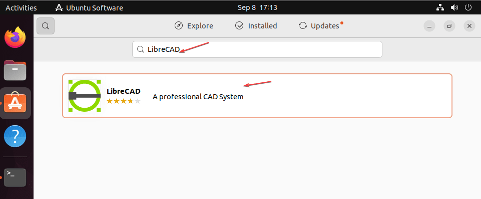 Поиск программного обеспечения libreCad на Ubuntu 22.04