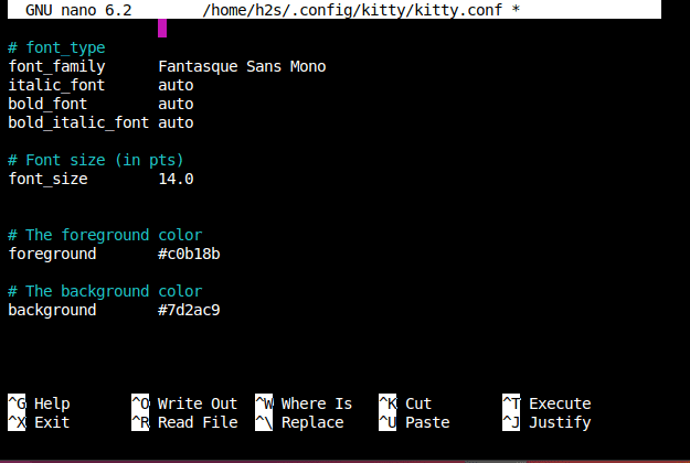 конфигурационный файл Kitty Terminal