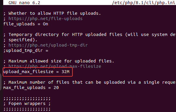 Загрузка MAx размер PHP prestashop ubuntu 22.04