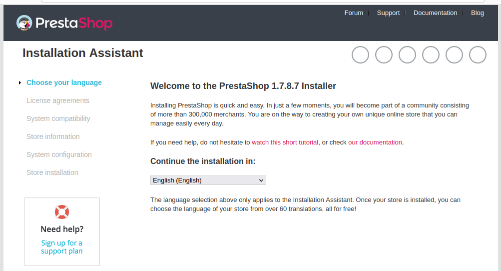 Выберите Prestashop ubuntu 22.04 langauge install