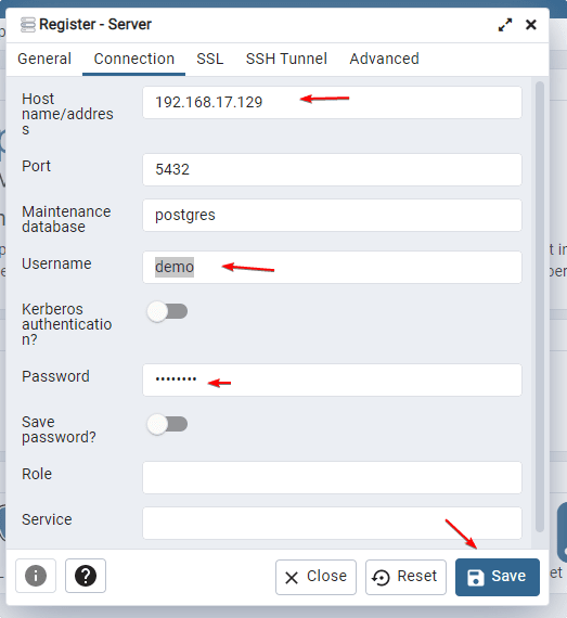 Управление удаленным сервером PostgreSQL