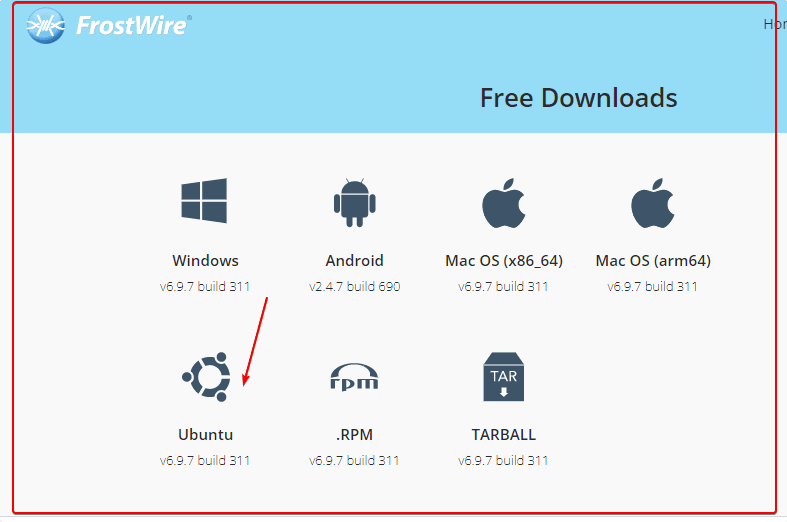 Скачать двоичный файл FrostWire Debian