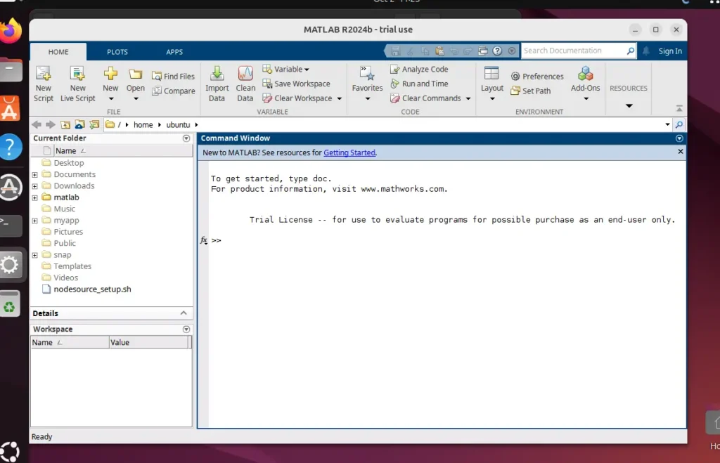 Установка последней версии MATLAB на Ubuntu 24.04 Linux