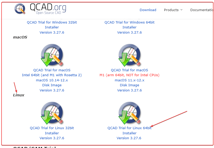 Скачать QCAD для Ubuntu 22.04