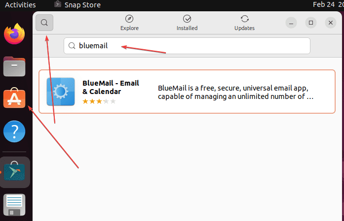 Графический интерфейс для установки BlueMail в Linux