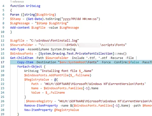 Установка новых шрифтов в Windows с помощью сценария PowerShell 