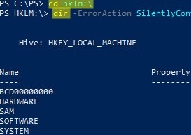 просмотр реестра windows с помощью powershell