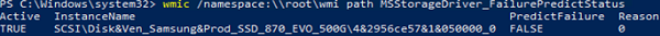 получить FailurePredictStatus в windows через WMI
