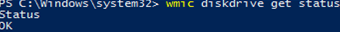 cmd: wmic diskdrive get status