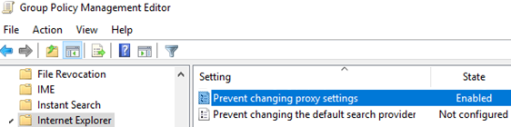 Опция GPO: Запретить изменение параметров прокси-сервера 